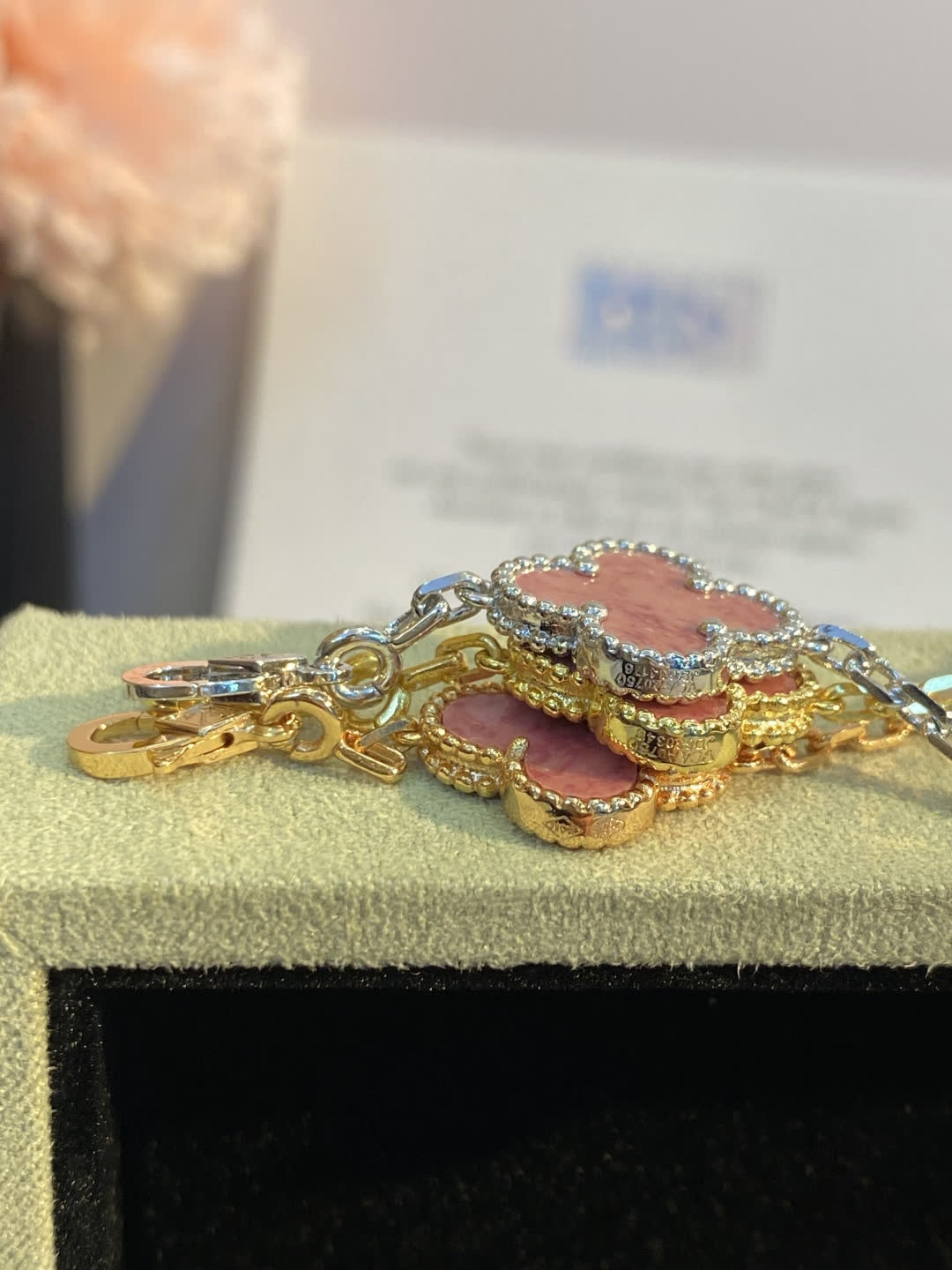 Van Cleef & Arpels Alhambra Pink Enamel Bracelet